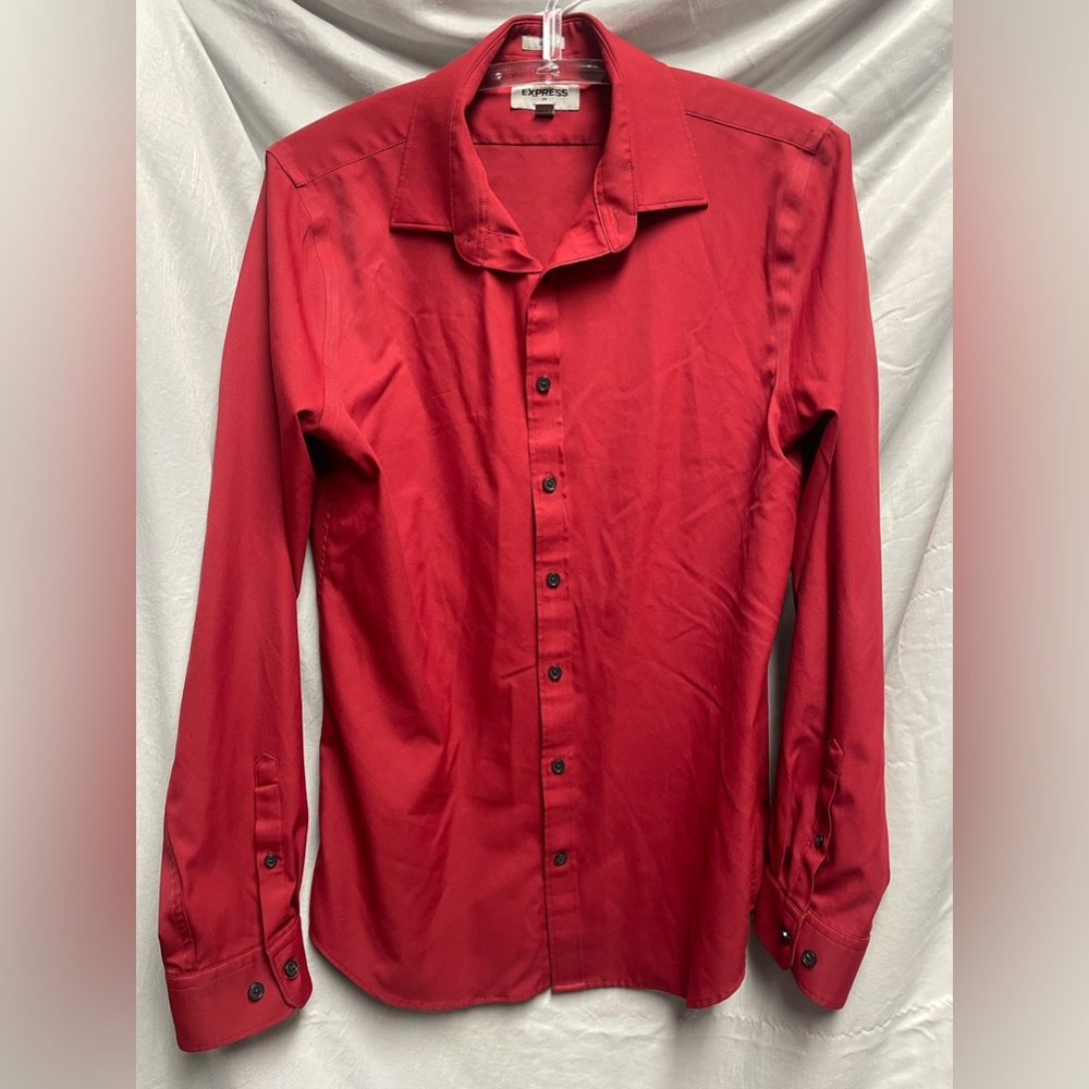 🔴Medium slim fit express button up burgundy